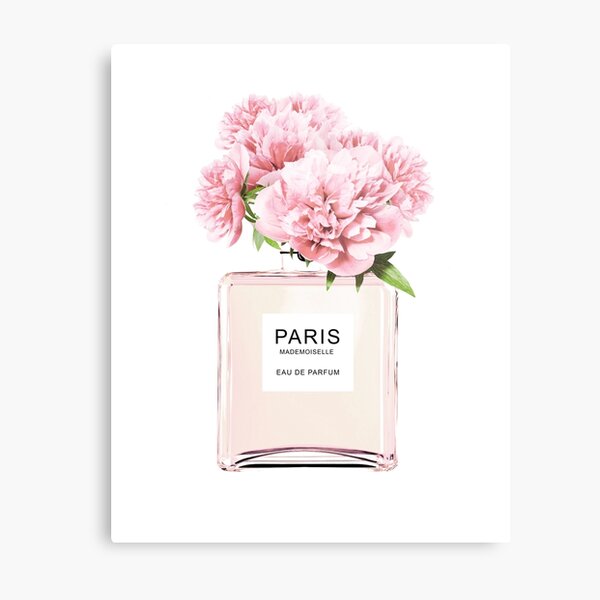 Perfume bottle, Flowers print, Scandinavian, Peony, Fashion print, Scandinavian art, Modern art, Wall art, Print, Minimalistic, Modern Metal Print