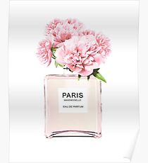 Perfume bottle, Flowers print, Scandinavian, Peony, Fashion print, Scandinavian art, Modern art, Wall art, Print, Minimalistic, Modern Poster