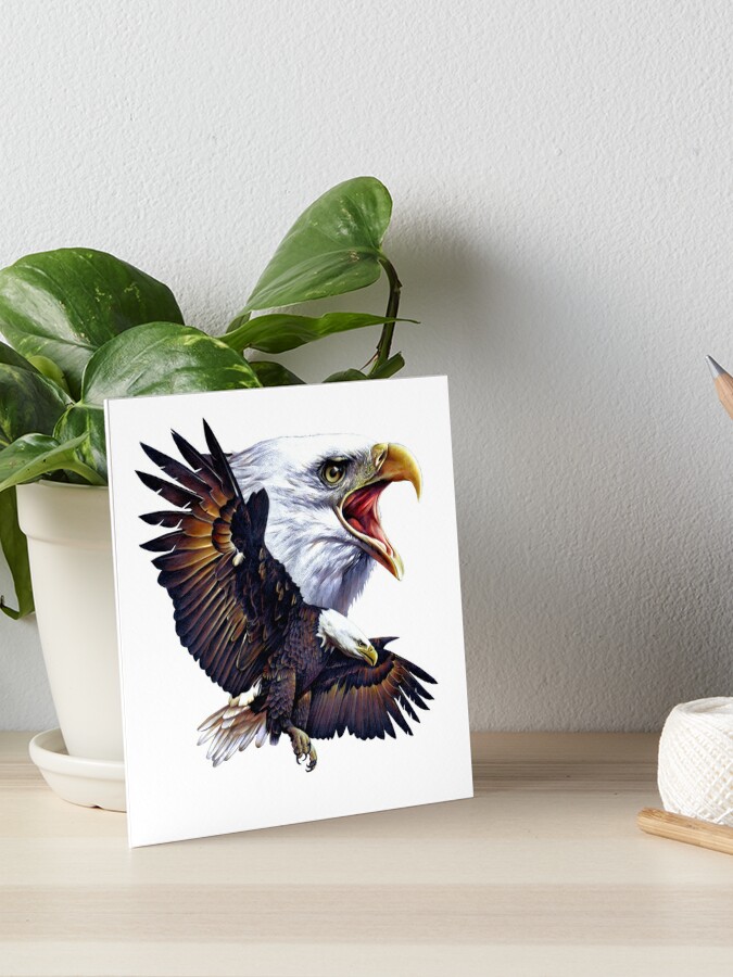 Bald Eagle Art Board Print for Sale by Salmoneggs