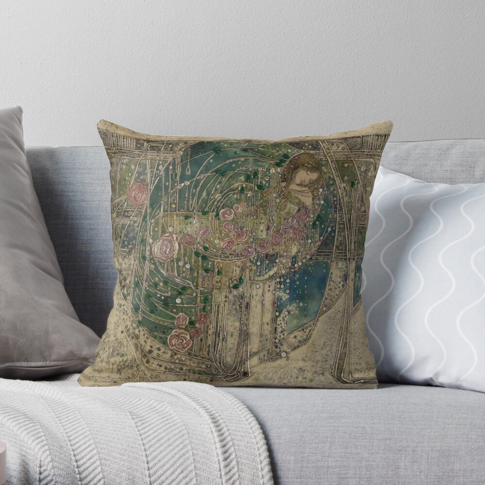 Margaret Macdonald. The Sleeping Princess. Glasgow Style, Glasgow School. Throw Pillow