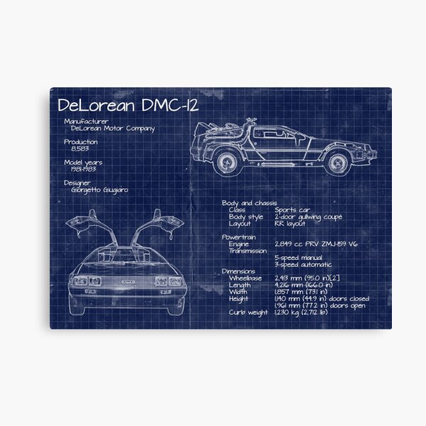 Artikel-Vorschau von Zurück in die Zukunft DeLorean Blaupausen, designt und verkauft von fishercraft.