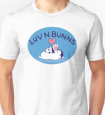 Hippity Hop Love - Blue Bunny Design Unisex T-Shirt