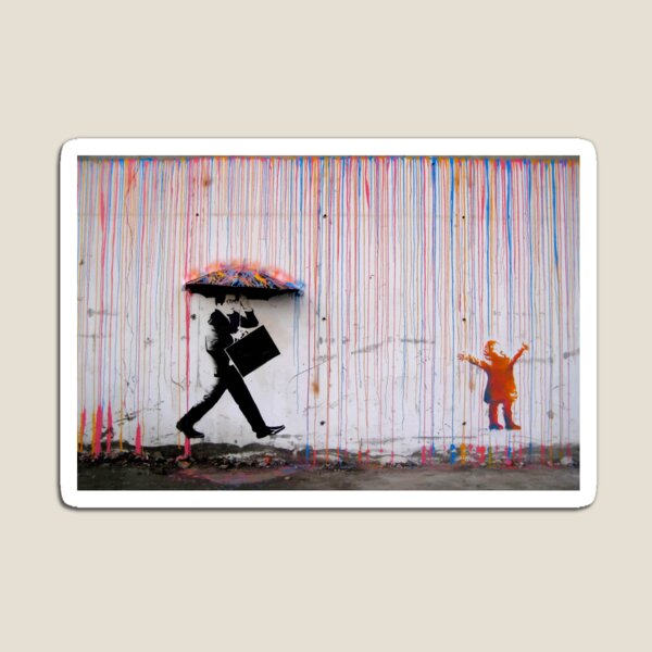 Artikel-Vorschau von Banksy Regenschirm Rainbow Happy Girl, designt und verkauft von bufumofo.