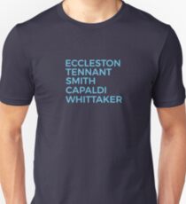 Doctor Who Schauspieler / David Tennant / Matt Smith / Jodie Whittaker / Christopher Eccleston / Peter Capaldi Slim Fit T-Shirt