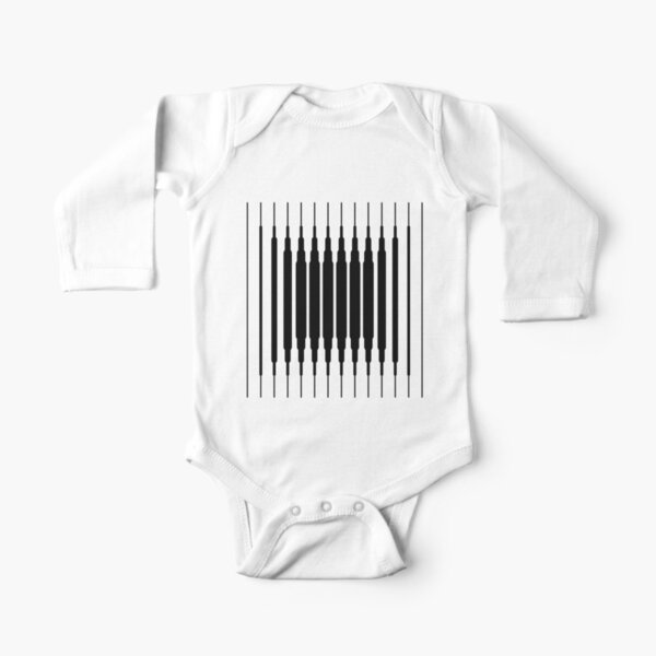 Square Lines (BLACK) Body de manga larga para bebé