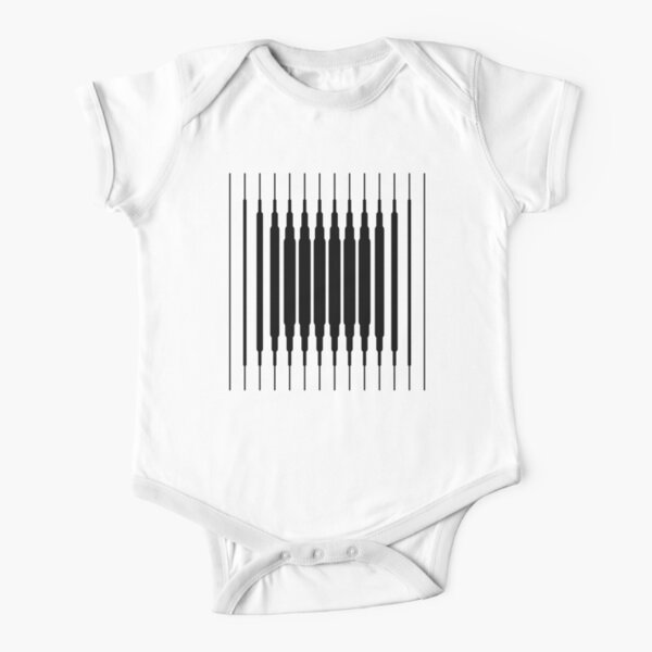 Square Lines (BLACK) Body de manga corta para bebé