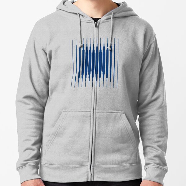 SQUARE LINE (BLUE) Sudadera con capucha y cremallera