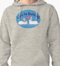 Hippity Hop - Blue Bunny Design Pullover Hoodie