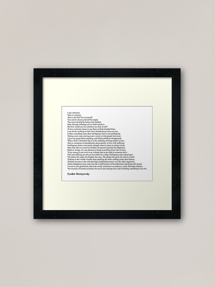 Fyodor Dostoyevsky The Brothers Karamazov Quote Poster Photo Print Gift