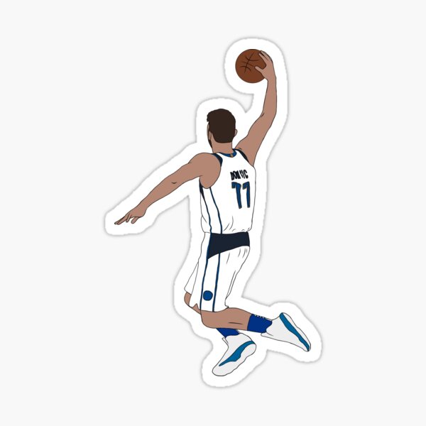 Luka Doncic Shot Above Waist White Qiangy - Luka Doncic - Sticker