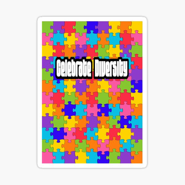 Artikel-Vorschau von Feiern Sie Vielfalt, farbenfrohes Puzzle-Design, designt und verkauft von PromoteProgress.