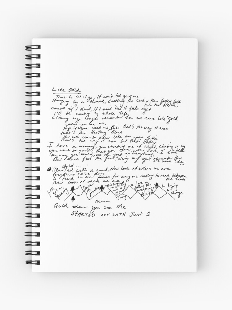 Like Gold - Handwritten Lyrics | Spiral Notebook