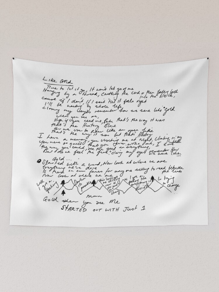 Like Gold - Handwritten Lyrics Photographic Print for Sale by KaiDee