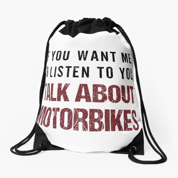 Rude Motorbike Shirt Drawstring Bag