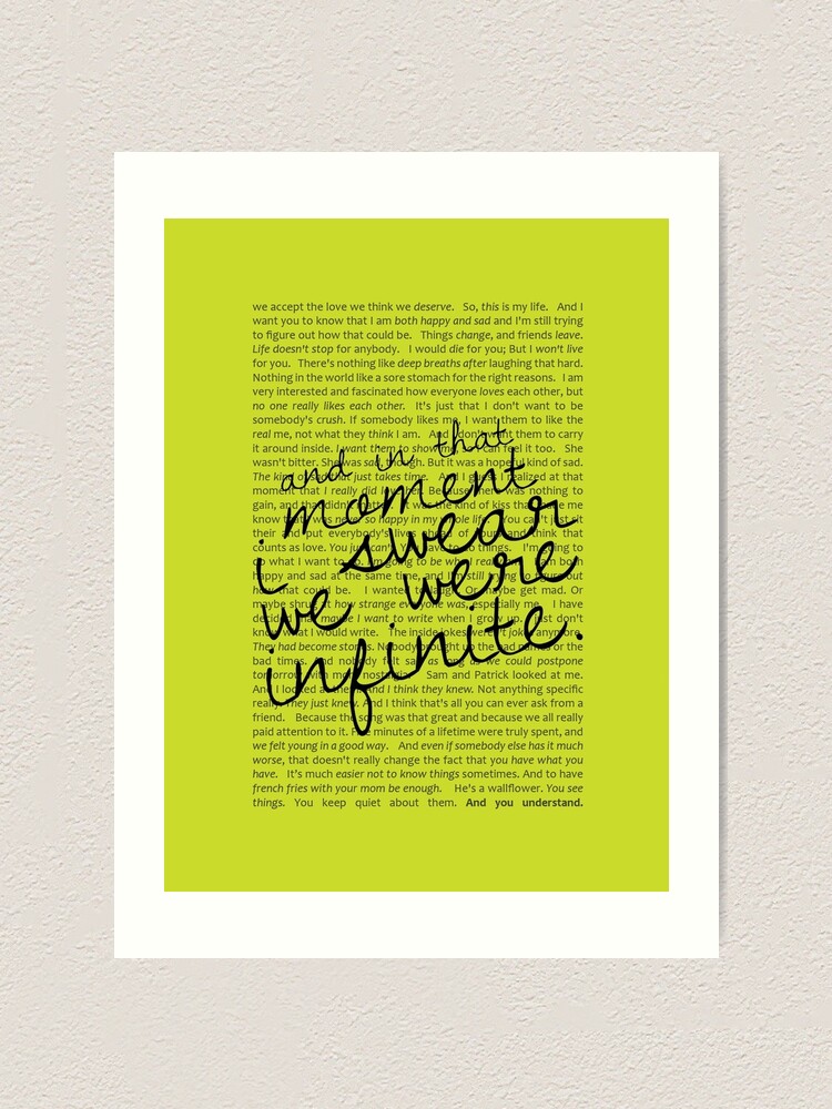 Alternate view of We Were Infinite - Quotes - Green Art Print