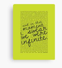 We Were Infinite - Quotes - Green Canvas Print