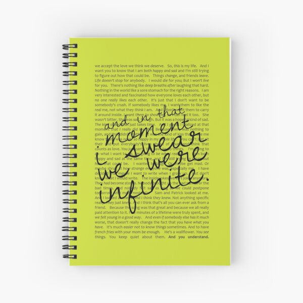 We Were Infinite - Quotes - Green Spiral Notebook