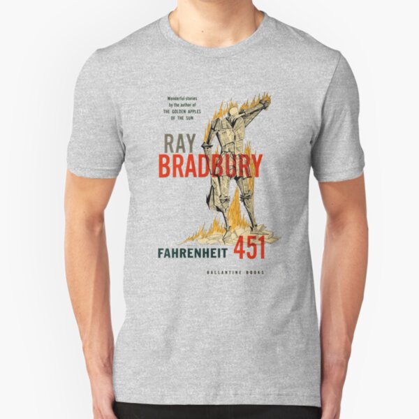 Fahrenheit 451 Ray Bradbury First Edition Book Cover Slim Fit T-Shirt