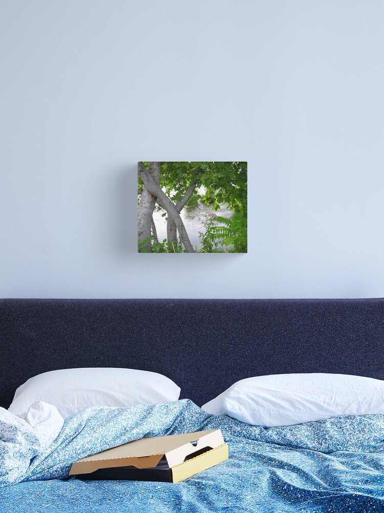 Thumbnail 2 of 3, Canvas Print, GREEN, GRAY AND SILVER designed and sold by TatianaMichaela.