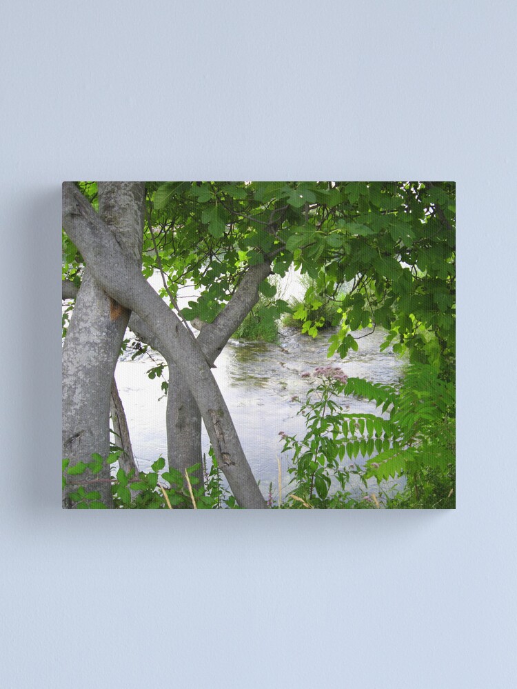 Thumbnail 1 of 3, Canvas Print, GREEN, GRAY AND SILVER designed and sold by TatianaMichaela.