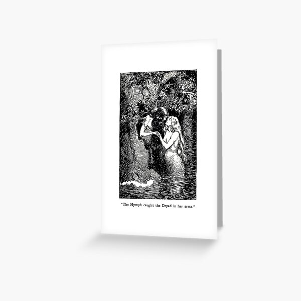 The Nymph and the Dryad | Lesbian Art Greeting Card