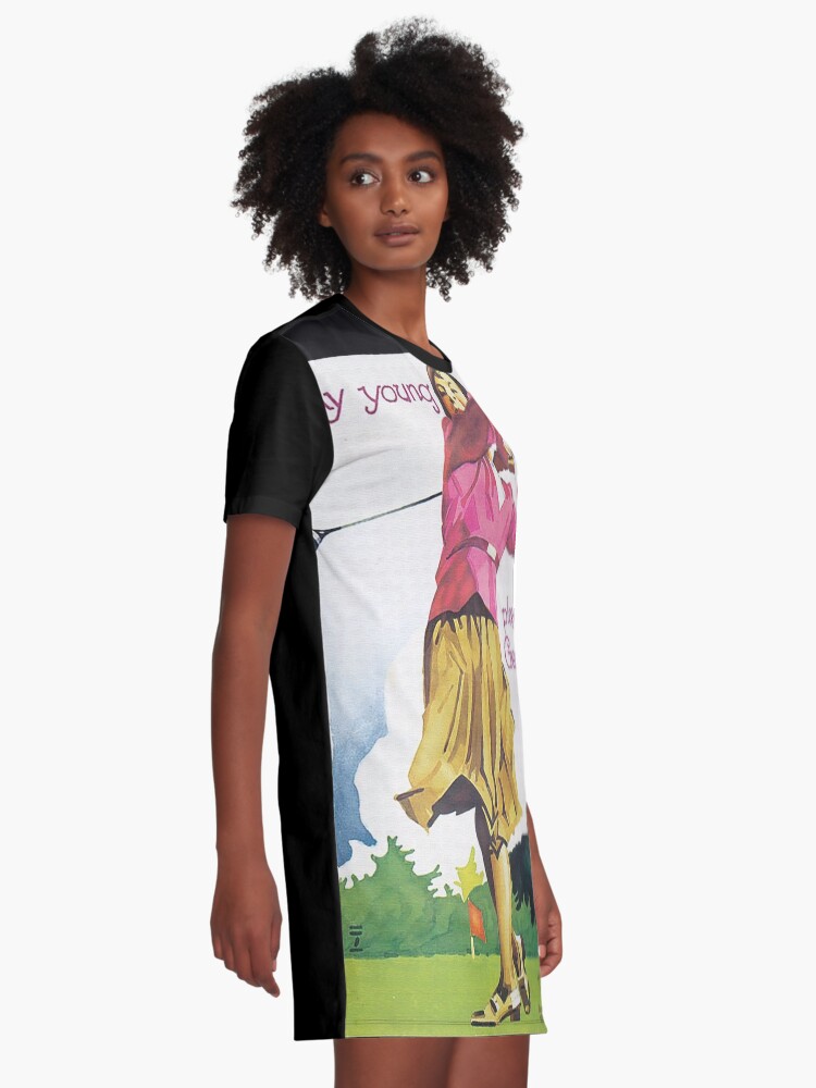 Alternate view of Stay young playing Golf.. vintage art Graphic T-Shirt Dress