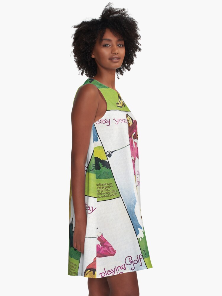 Alternate view of Stay young playing Golf.. vintage art A-Line Dress