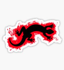 Animal gecko red and black silhouette Sticker