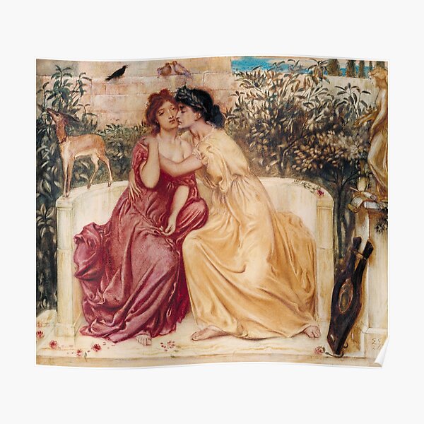 Sappho et Erinna dans un jardin de Mytilène | Art lesbien Poster