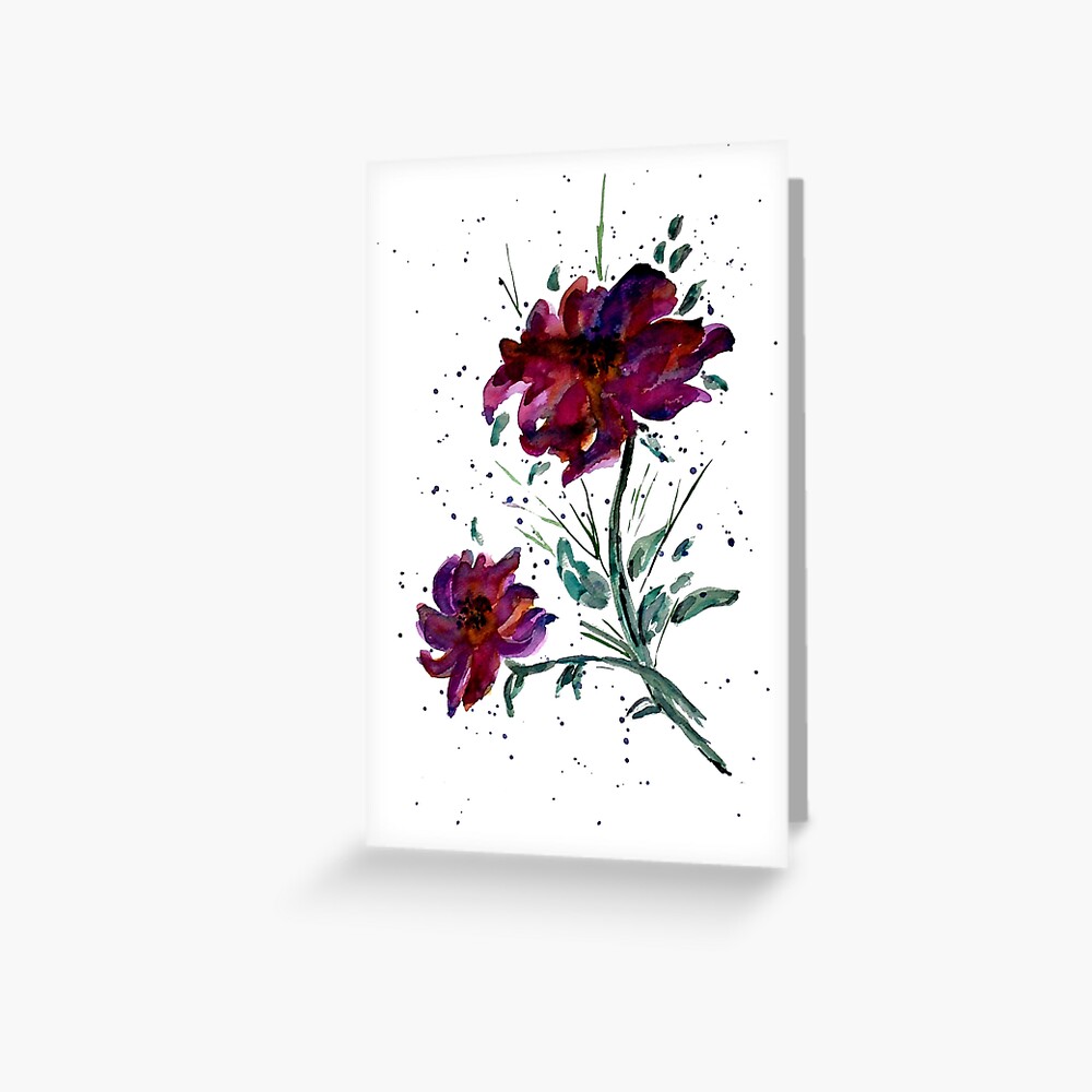 pencil or makeup bag with floral art Canvas Watercolor Peony Pouch w gold zipper