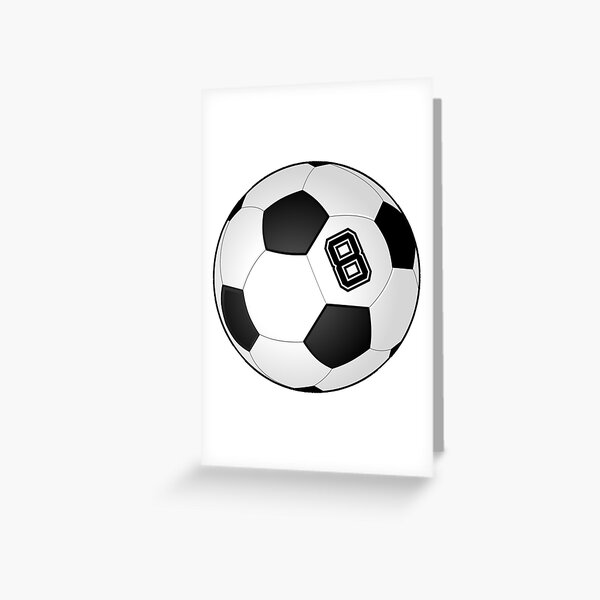 "Football Player Jersey No 8 Soccer Player Back Number 8 Ball Sport Sticker Gift" Greeting Card