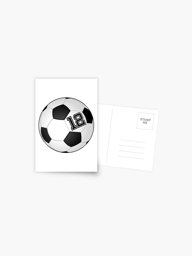 Football Soccer Player Jersey No 12 Back Number #12 Ball Sport Sticker Gift  | Postcard