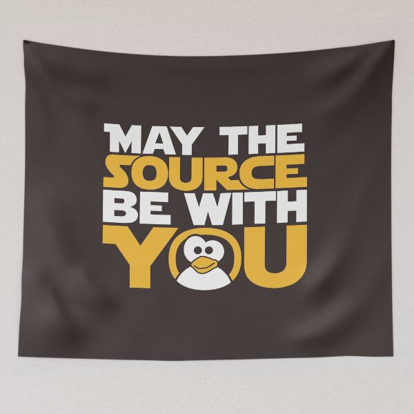 Item preview, May The Source Be With You - Tux Edition designed and sold by Refugeek.