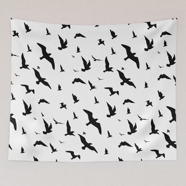 Item preview, Black pattern of flying birds designed and sold by Kirill Berbetch.