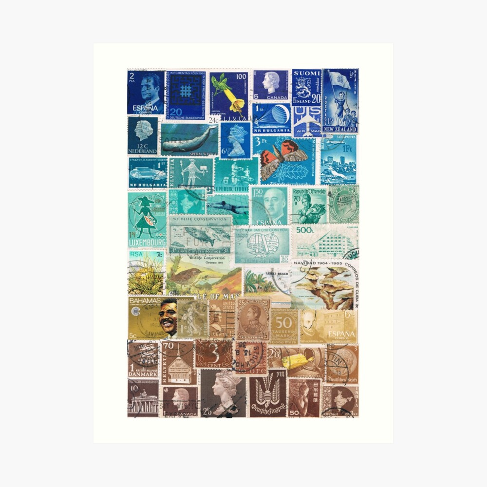 Classic Vintage Stamps Montage #12 | Art Board Print