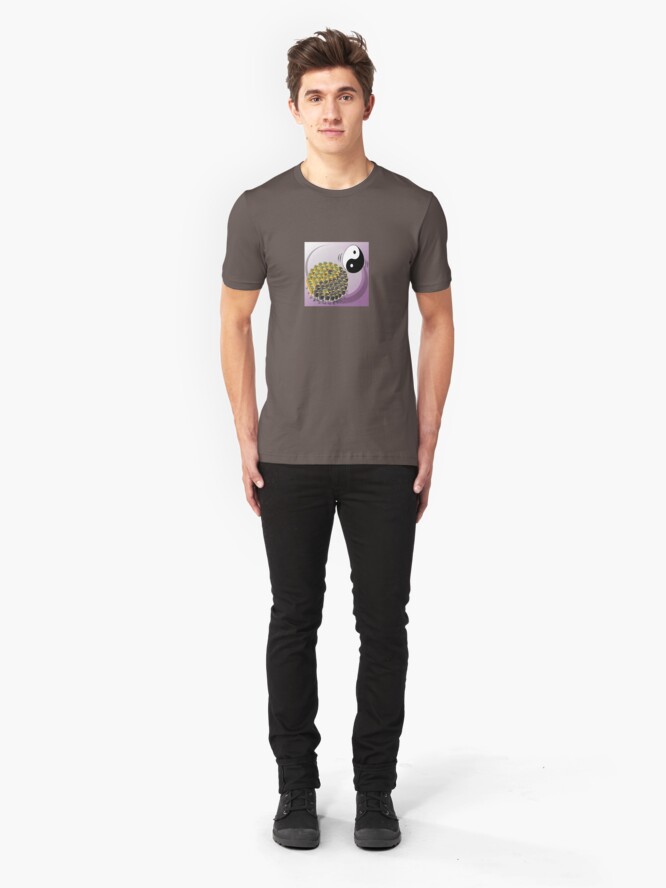 Alternate view of Two Scrambled Eggs - Yin-Yang Slim Fit T-Shirt