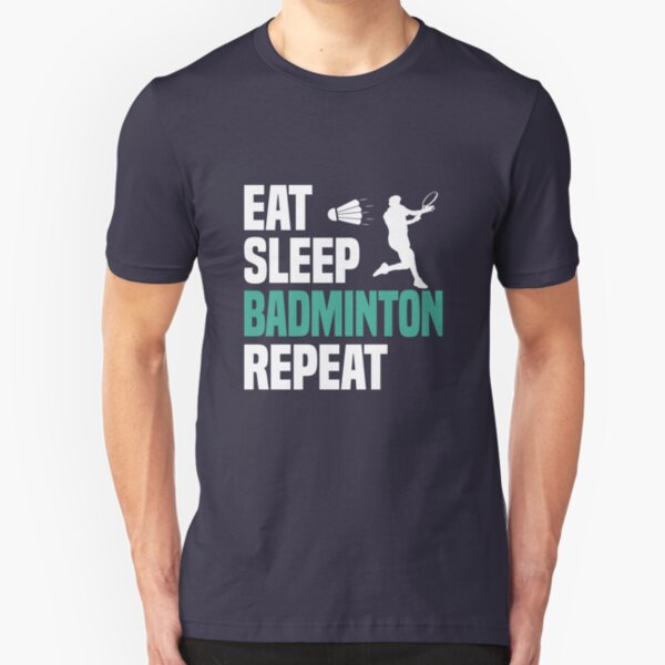 Funny Badminton T-Shirt - Cool Funny Nerdy Comic Graphic Badminton Player Men's Team Coach Team Humor Saying Sayings Shirt Tee Gift Gift Idea Slim Fit T-Shirt
