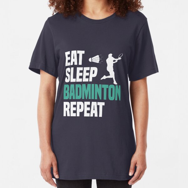 Funny Badminton T-Shirt - Cool Funny Nerdy Comic Graphic Badminton Player Men's Team Coach Team Humor Saying Sayings Shirt Tee Gift Gift Idea Slim Fit T-Shirt