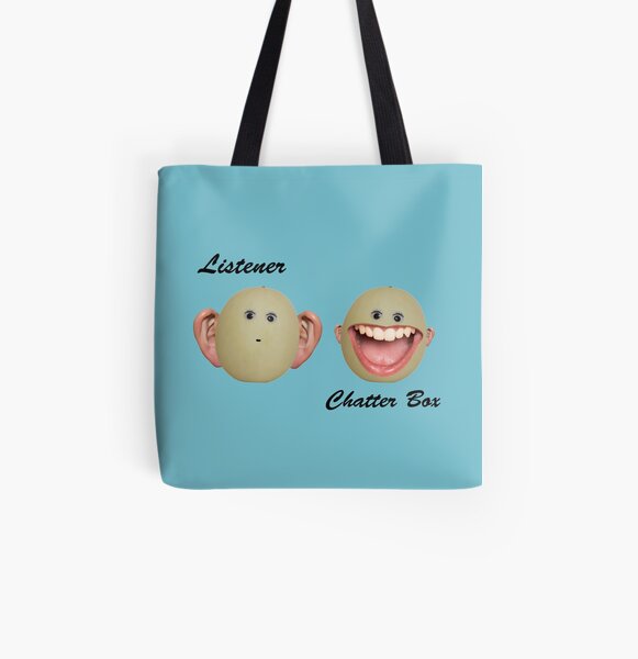 Listener versus Chatterbox All Over Print Tote Bag