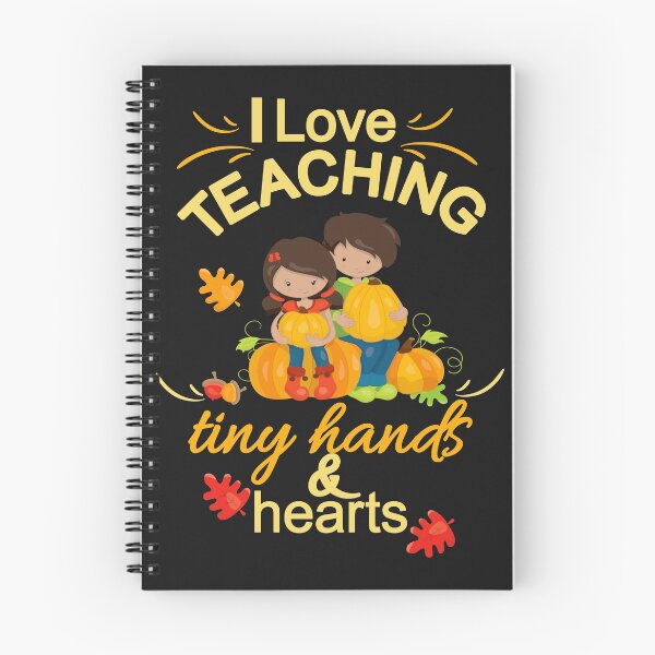 Item preview, Thanksgiving Fall Teacher Gift Cute KIds & Pumpkin I Love Teaching Tiny Hands & Hearts designed and sold by Sapphire Star.