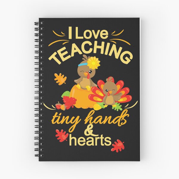 Item preview, Thanksgiving Fall Teacher Gift Cute Turkey & Pumpkin I Love Teaching Tiny Hands & Hearts designed and sold by Sapphire Star.