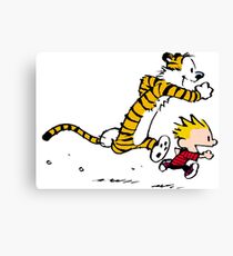 Calvin and Hobbes Run Canvas Print