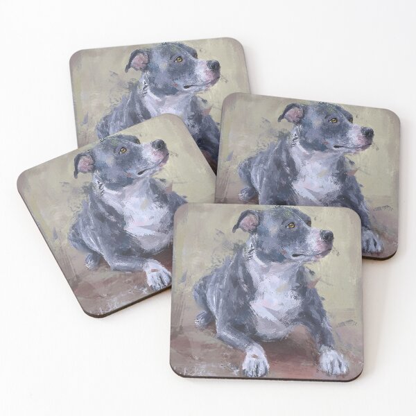 Item preview, Loose Painting of a Gray Pit Bull  designed and sold by ibadishi.