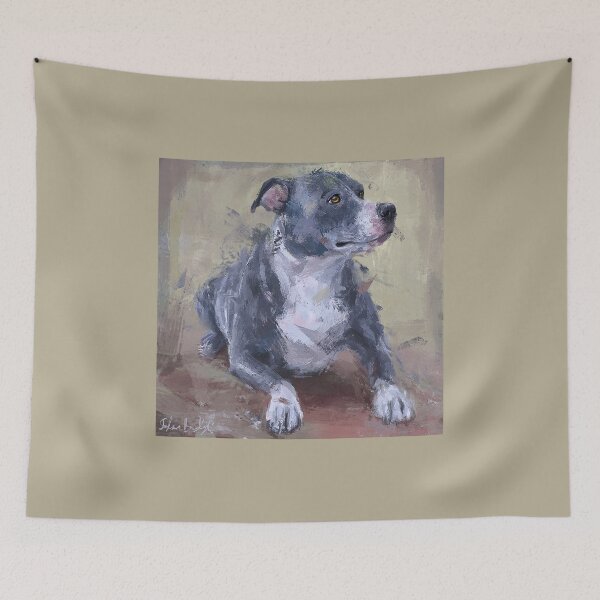 Item preview, Loose Painting of a Gray Pit Bull  designed and sold by ibadishi.