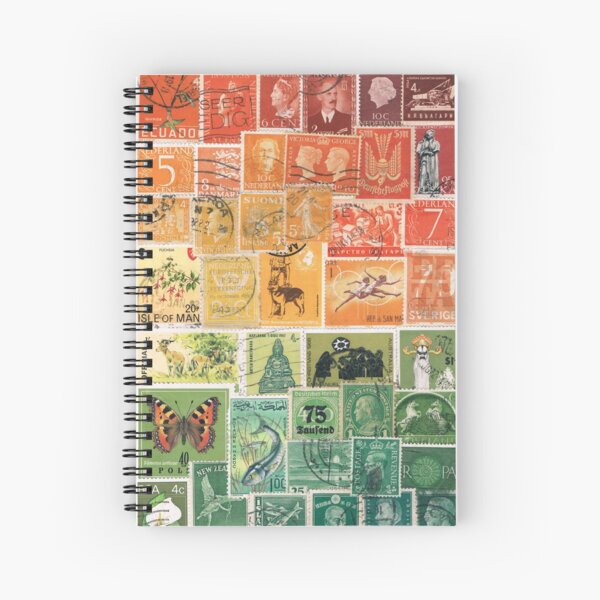 Sunset Landscape - Postage Stamp Art Spiral Notebook
