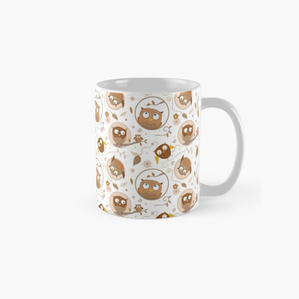 Brown Novelty Cute Owls Classic Mug