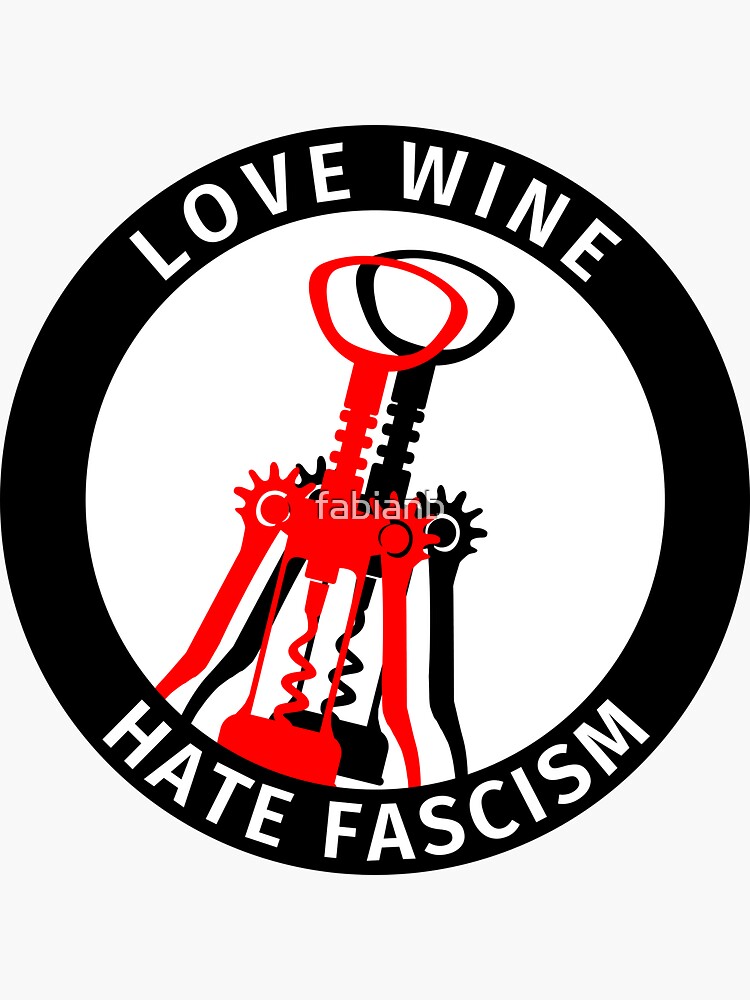 Imagen 3 de 3, Pegatina con la obra Antifa Logo - Love Wine Hate Fascism - Antifascist Action Wine Wine Lovers, diseñada y vendida por fabianb.
