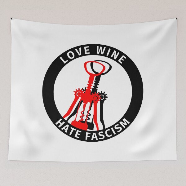 Item preview, Antifa Logo - Love Wine Hate Fascism - Antifascist Action Wine Wine Lovers designed and sold by fabianb.