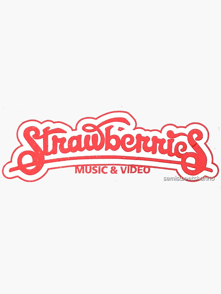 "Strawberries Music Store" Sticker for Sale by semisweetshanno Redbubble