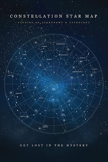 "Constellation Star Map" Posters by coffeewithmilk  Redbubble